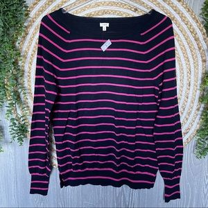 J.CREW Womens Striped Long Sleeve Pullover Sweater Size S NWT